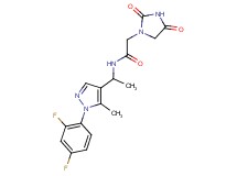 N-{1-[1-(2,4-difluorophenyl)-5-methyl-1H-pyrazol-4-yl]ethyl}-2-(2,4-dioxoimidazolidin-1-yl)acetamide
