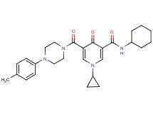 N-cyclohexyl-1-cyclopropyl-5-{[4-(4-methylphenyl)-1-piperazinyl]carbonyl}-4-oxo-1,4-dihydro-3-pyridinecarboxamide