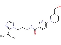 6-[3-(hydroxymethyl)piperidin-1-yl]-N-[3-(2-isopropyl-1H-imidazol-1-yl)propyl]nicotinamide