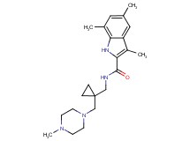 3,5,7-trimethyl-N-({1-[(4-methyl-1-piperazinyl)methyl]cyclopropyl}methyl)-1H-indole-2-carboxamide