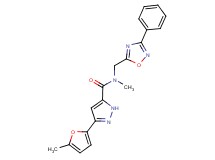 N-methyl-3-(5-methyl-2-furyl)-N-[(3-phenyl-1,2,4-oxadiazol-5-yl)methyl]-1H-pyrazole-5-carboxamide
