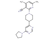 4,6-dimethyl-2-{4-[6-(1-pyrrolidinyl)-4-pyrimidinyl]-1-piperidinyl}nicotinonitrile