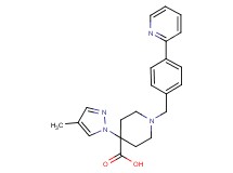 4-(4-methyl-1H-pyrazol-1-yl)-1-(4-pyridin-2-ylbenzyl)piperidine-4-carboxylic acid