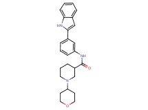 N-[3-(1H-indol-2-yl)phenyl]-1-(tetrahydro-2H-pyran-4-yl)-3-piperidinecarboxamide