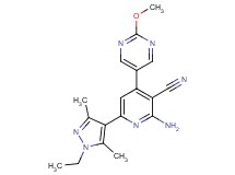 2-amino-6-(1-ethyl-3,5-dimethyl-1H-pyrazol-4-yl)-4-(2-methoxypyrimidin-5-yl)nicotinonitrile