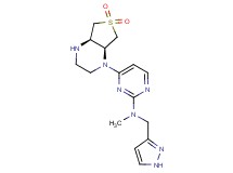 4-[(4aR*,7aS*)-6,6-dioxidohexahydrothieno[3,4-b]pyrazin-1(2H)-yl]-N-methyl-N-(1H-pyrazol-3-ylmethyl)pyrimidin-2-amine