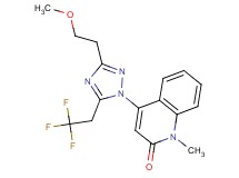 4-[3-(2-methoxyethyl)-5-(2,2,2-trifluoroethyl)-1H-1,2,4-triazol-1-yl]-1-methylquinolin-2(1H)-one