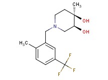 (3S*,4R*)-4-methyl-1-[2-methyl-5-(trifluoromethyl)benzyl]piperidine-3,4-diol