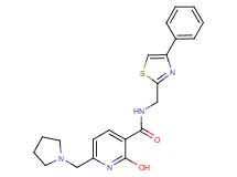 2-hydroxy-N-[(4-phenyl-1,3-thiazol-2-yl)methyl]-6-(1-pyrrolidinylmethyl)nicotinamide