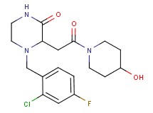 4-(2-chloro-4-fluorobenzyl)-3-[2-(4-hydroxy-1-piperidinyl)-2-oxoethyl]-2-piperazinone