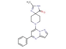 2-methyl-8-(5-phenylpyrazolo[1,5-a]pyrimidin-7-yl)-1,3,8-triazaspiro[4.5]dec-1-en-4-one