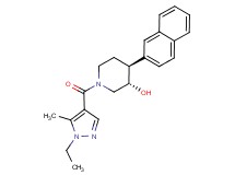 (3S*,4S*)-1-[(1-ethyl-5-methyl-1H-pyrazol-4-yl)carbonyl]-4-(2-naphthyl)piperidin-3-ol