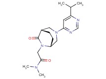 2-[(1S*,5R*)-3-(6-isopropylpyrimidin-4-yl)-7-oxo-3,6-diazabicyclo[3.2.2]non-6-yl]-N,N-dimethylacetamide