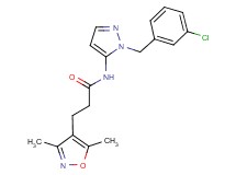 N-[1-(3-chlorobenzyl)-1H-pyrazol-5-yl]-3-(3,5-dimethylisoxazol-4-yl)propanamide
