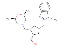 {(3R*,4S*)-4-{[(2R*,6S*)-2,6-dimethylmorpholin-4-yl]methyl}-1-[(1-methyl-1H-benzimidazol-2-yl)methyl]pyrrolidin-3-yl}methanol