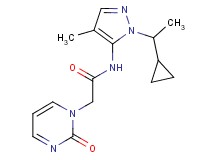 N-[1-(1-cyclopropylethyl)-4-methyl-1H-pyrazol-5-yl]-2-(2-oxopyrimidin-1(2H)-yl)acetamide