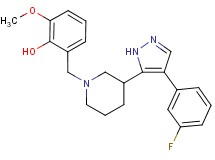 2-({3-[4-(3-fluorophenyl)-1H-pyrazol-5-yl]-1-piperidinyl}methyl)-6-methoxyphenol