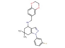N-(2,3-dihydro-1,4-benzodioxin-6-ylmethyl)-1-(3-fluorophenyl)-6,6-dimethyl-4,5,6,7-tetrahydro-1H-indazol-4-amine