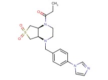 (4aS*,7aR*)-1-[4-(1H-imidazol-1-yl)benzyl]-4-propionyloctahydrothieno[3,4-b]pyrazine 6,6-dioxide