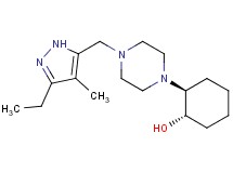 rel-(1S,2S)-2-{4-[(3-ethyl-4-methyl-1H-pyrazol-5-yl)methyl]-1-piperazinyl}cyclohexanol bis(trifluoroacetate) (salt)