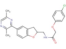 2-(4-chlorophenoxy)-N-{[5-(3,6-dimethyl-2-pyrazinyl)-2,3-dihydro-1-benzofuran-2-yl]methyl}acetamide