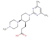 3-[(3R*,4S*)-1-(4,6-dimethylpyrimidin-2-yl)-4-(4-methylpiperazin-1-yl)piperidin-3-yl]propanoic acid