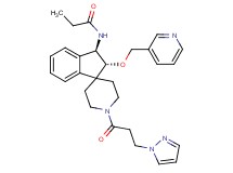 N-[(2R*,3R*)-1'-[3-(1H-pyrazol-1-yl)propanoyl]-2-(3-pyridinylmethoxy)-2,3-dihydrospiro[indene-1,4'-piperidin]-3-yl]propanamide