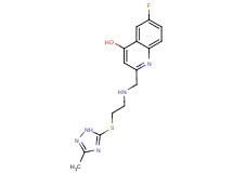 6-fluoro-2-[({2-[(3-methyl-1H-1,2,4-triazol-5-yl)thio]ethyl}amino)methyl]quinolin-4-ol