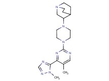 3-{4-[5-methyl-4-(1-methyl-1H-1,2,4-triazol-5-yl)-2-pyrimidinyl]-1-piperazinyl}quinuclidine bis(trifluoroacetate)