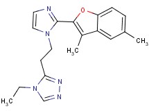 3-{2-[2-(3,5-dimethyl-1-benzofuran-2-yl)-1H-imidazol-1-yl]ethyl}-4-ethyl-4H-1,2,4-triazole