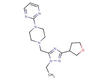 2-(4-{[1-ethyl-3-(tetrahydrofuran-3-yl)-1H-1,2,4-triazol-5-yl]methyl}piperazin-1-yl)pyrimidine