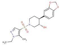 (3S*,4S*)-4-(1,3-benzodioxol-5-yl)-1-[(1-ethyl-5-methyl-1H-pyrazol-4-yl)sulfonyl]piperidin-3-ol