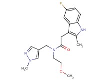 2-(5-fluoro-2-methyl-1H-indol-3-yl)-N-(2-methoxyethyl)-N-[(1-methyl-1H-pyrazol-4-yl)methyl]acetamide