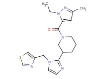 1-[(1-ethyl-3-methyl-1H-pyrazol-5-yl)carbonyl]-3-[1-(1,3-thiazol-4-ylmethyl)-1H-imidazol-2-yl]piperidine