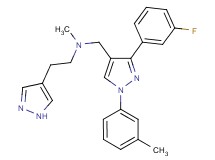 N-{[3-(3-fluorophenyl)-1-(3-methylphenyl)-1H-pyrazol-4-yl]methyl}-N-methyl-2-(1H-pyrazol-4-yl)ethanamine