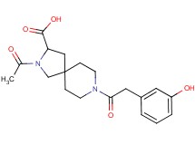 2-acetyl-8-[(3-hydroxyphenyl)acetyl]-2,8-diazaspiro[4.5]decane-3-carboxylic acid