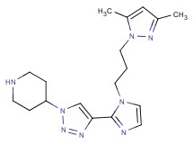 4-(4-{1-[3-(3,5-dimethyl-1H-pyrazol-1-yl)propyl]-1H-imidazol-2-yl}-1H-1,2,3-triazol-1-yl)piperidine