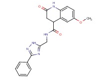 6-methoxy-2-oxo-N-[(3-phenyl-1H-1,2,4-triazol-5-yl)methyl]-1,2,3,4-tetrahydro-4-quinolinecarboxamide