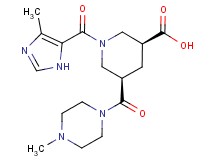(3S*,5R*)-1-[(4-methyl-1H-imidazol-5-yl)carbonyl]-5-[(4-methyl-1-piperazinyl)carbonyl]-3-piperidinecarboxylic acid