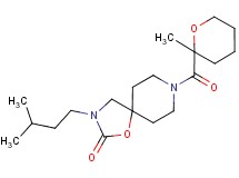 3-(3-methylbutyl)-8-[(2-methyltetrahydro-2H-pyran-2-yl)carbonyl]-1-oxa-3,8-diazaspiro[4.5]decan-2-one
