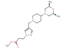 methyl 3-[4-({4-[(2R*,6S*)-2,6-dimethyl-4-morpholinyl]-1-piperidinyl}methyl)-1H-pyrazol-1-yl]propanoate