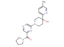 4-(5-methylpyridin-2-yl)-1-[6-(pyrrolidin-1-ylcarbonyl)pyrazin-2-yl]piperidin-4-ol