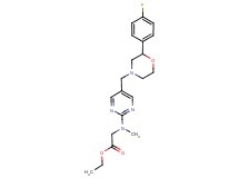 ethyl [(5-{[2-(4-fluorophenyl)morpholin-4-yl]methyl}pyrimidin-2-yl)(methyl)amino]acetate