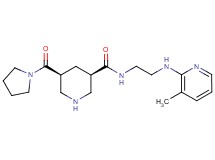 (3R*,5S*)-N-{2-[(3-methylpyridin-2-yl)amino]ethyl}-5-(pyrrolidin-1-ylcarbonyl)piperidine-3-carboxamide