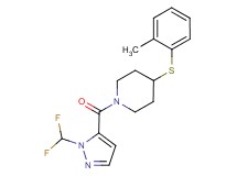 1-{[1-(difluoromethyl)-1H-pyrazol-5-yl]carbonyl}-4-[(2-methylphenyl)thio]piperidine