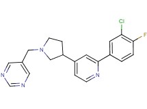 5-({3-[2-(3-chloro-4-fluorophenyl)pyridin-4-yl]pyrrolidin-1-yl}methyl)pyrimidine