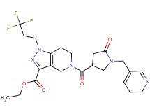 ethyl 5-{[5-oxo-1-(3-pyridinylmethyl)-3-pyrrolidinyl]carbonyl}-1-(3,3,3-trifluoropropyl)-4,5,6,7-tetrahydro-1H-pyrazolo[4,3-c]pyridine-3-carboxylate