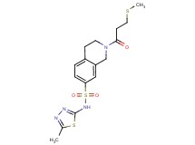 N-(5-methyl-1,3,4-thiadiazol-2-yl)-2-[3-(methylthio)propanoyl]-1,2,3,4-tetrahydroisoquinoline-7-sulfonamide