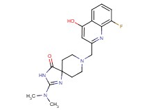 2-(dimethylamino)-8-[(8-fluoro-4-hydroxyquinolin-2-yl)methyl]-1,3,8-triazaspiro[4.5]dec-1-en-4-one
