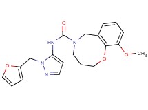 N-[1-(2-furylmethyl)-1H-pyrazol-5-yl]-10-methoxy-3,4-dihydro-2H-1,5-benzoxazocine-5(6H)-carboxamide